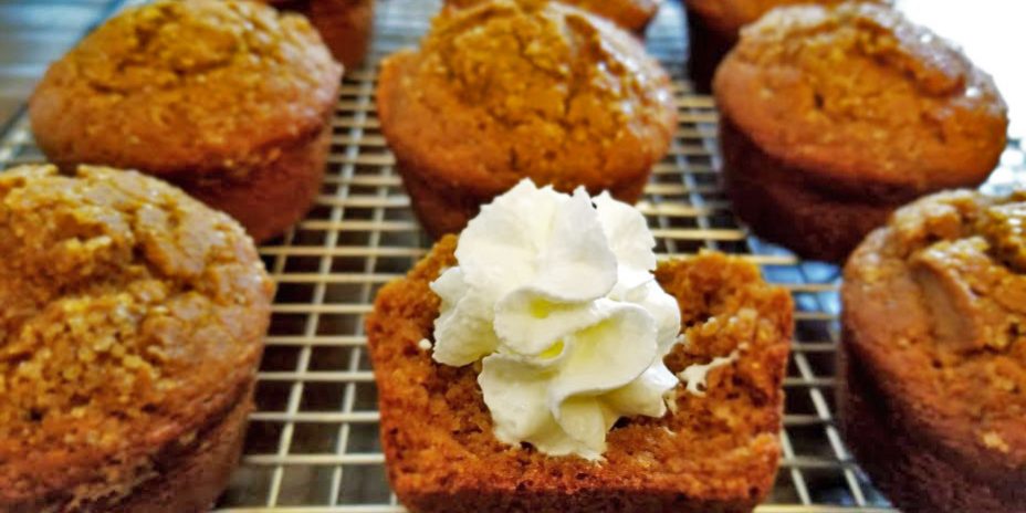 Pumpkin Muffins with Whipped Cream gluten-free-pumpkin-muffins